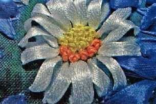 Вышивка лентами: "Васильки и ромашки" Вышивка лентами: "Васильки и ромашки"