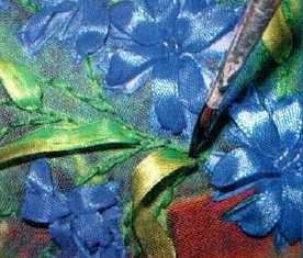 Вышивка лентами: "Васильки и ромашки" Вышивка лентами: "Васильки и ромашки"