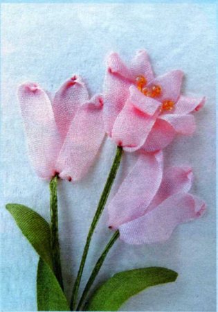 Вышивка лентами: "Тюльпаны"